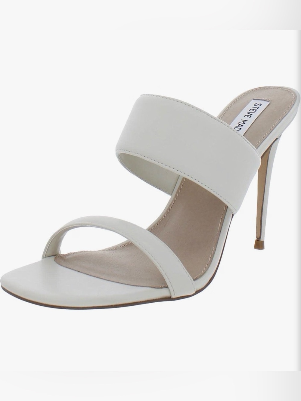 Steve Madden Cream Strappy High Heel Mules